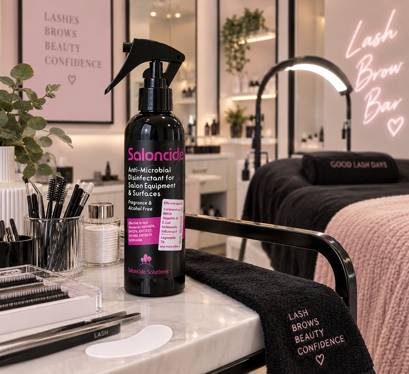 Saloncide Anti-Microbial Disinfectant Surface & Equipment Spray.