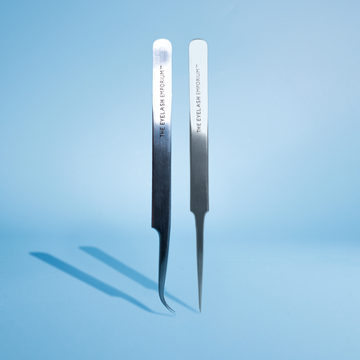 Straight & Curved Isolation Eyelash Extension Tweezer Set