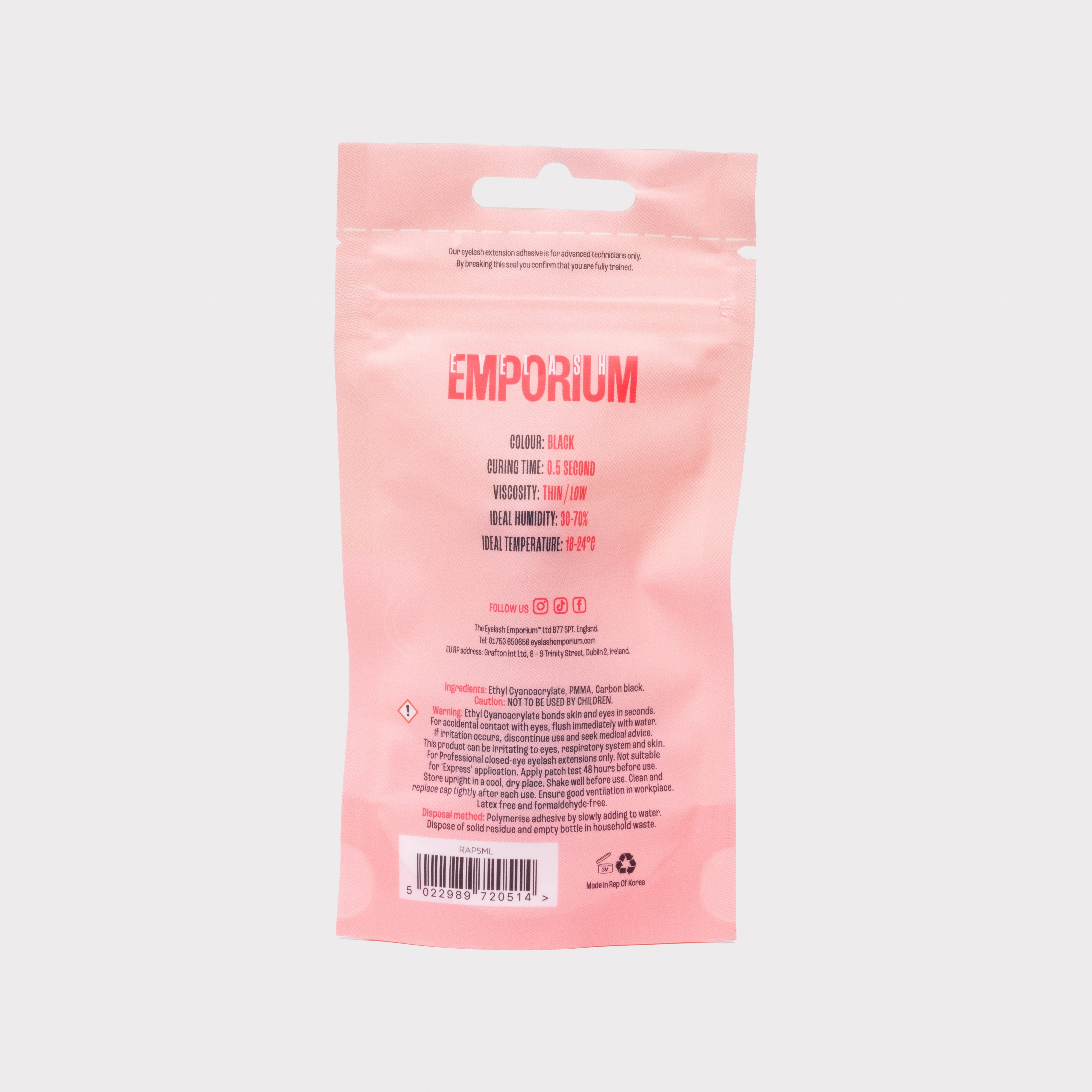 Rapid Eyelash Extension Adhesive